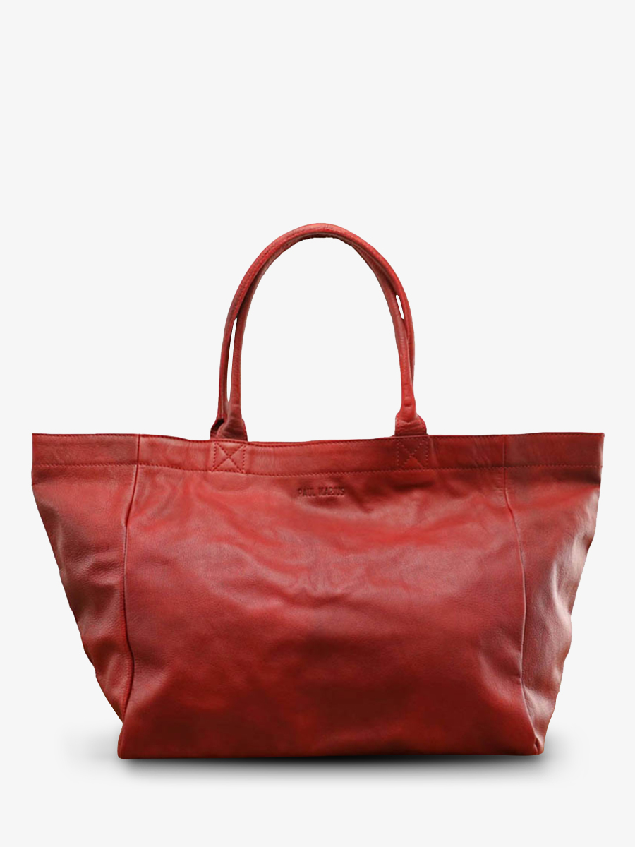 photo-vue-de-face-sac-cabas-cuir-femme-paulmarius-rouge-monpartenaire-m-rouge-huile-paul-marius-m300m-or