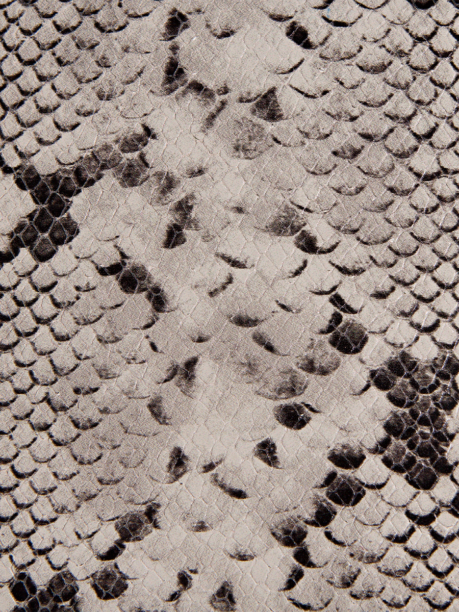 Sac à main en cuir gris Mademoiselle George Python - Galet vue interieure