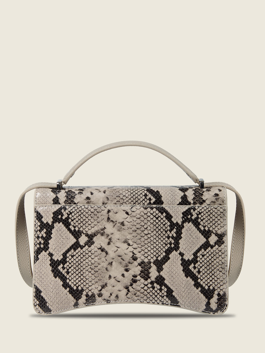 Sac à main en cuir gris Madame George Python - Galet vue portee