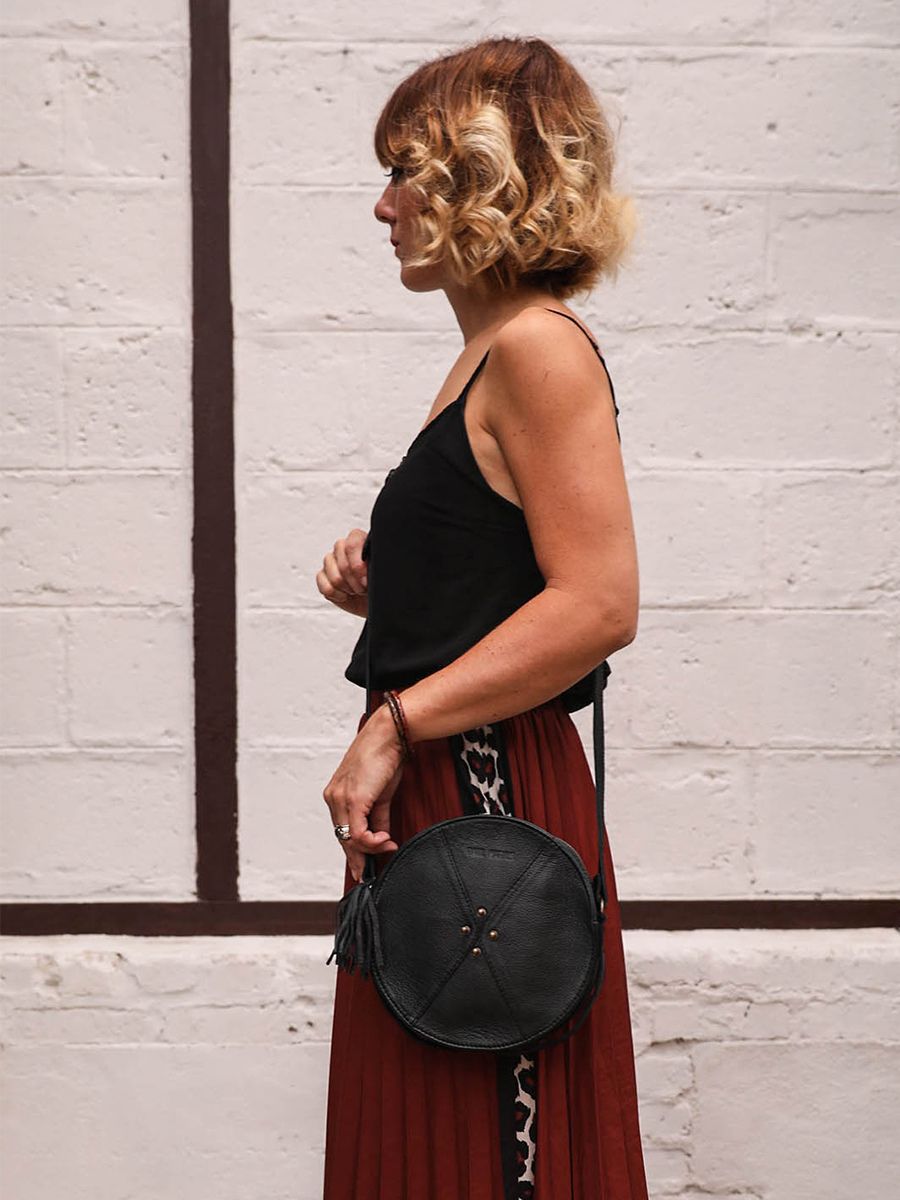 Sac a main rond cuir online