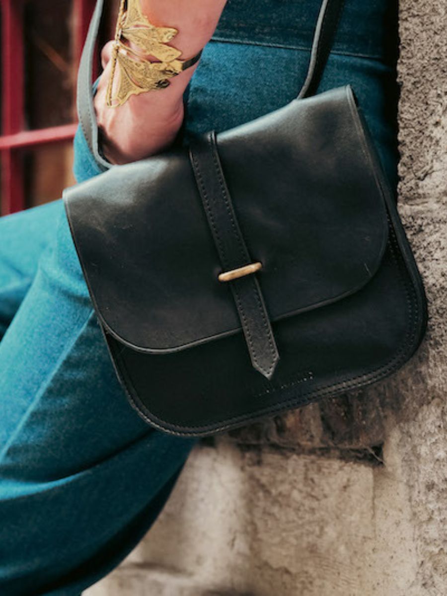 Sac noir cuir bandoulière top