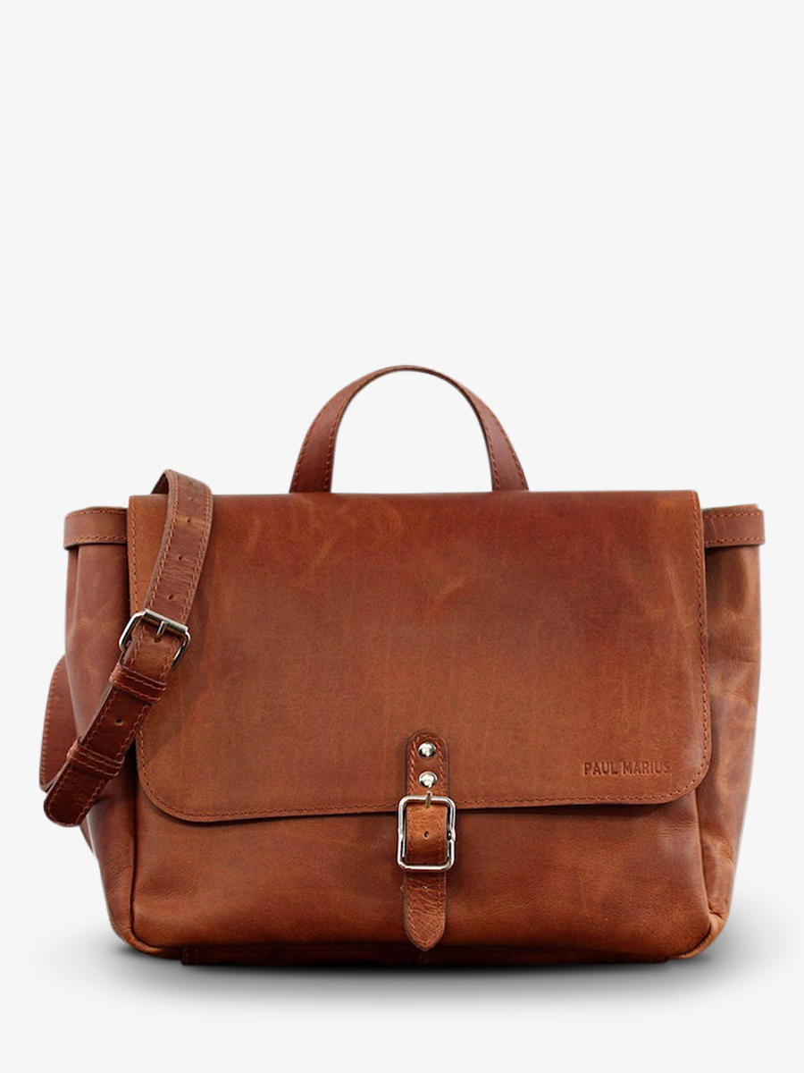 LaSacoche S Naturel - sac bandoulière cuir femme Marron