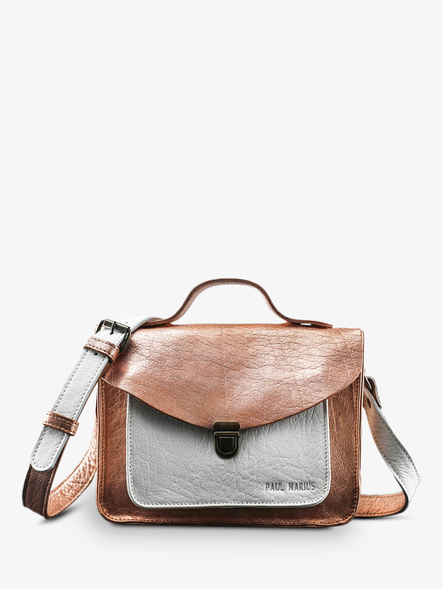 photo-vue-de-face-sac-bandouliere-cuir-femme-rose-dore-blanc-mademoiselle-george-or-rose-blanc-paul-marius-w05-g-pi-w