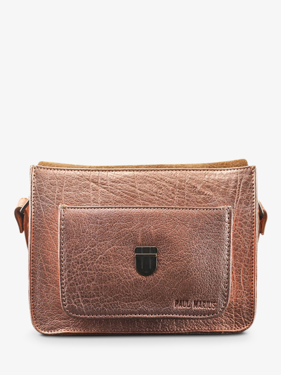 Mademoiselle George Or Rose sac bandouliere cuir femme Rose Dore PAUL MARIUS