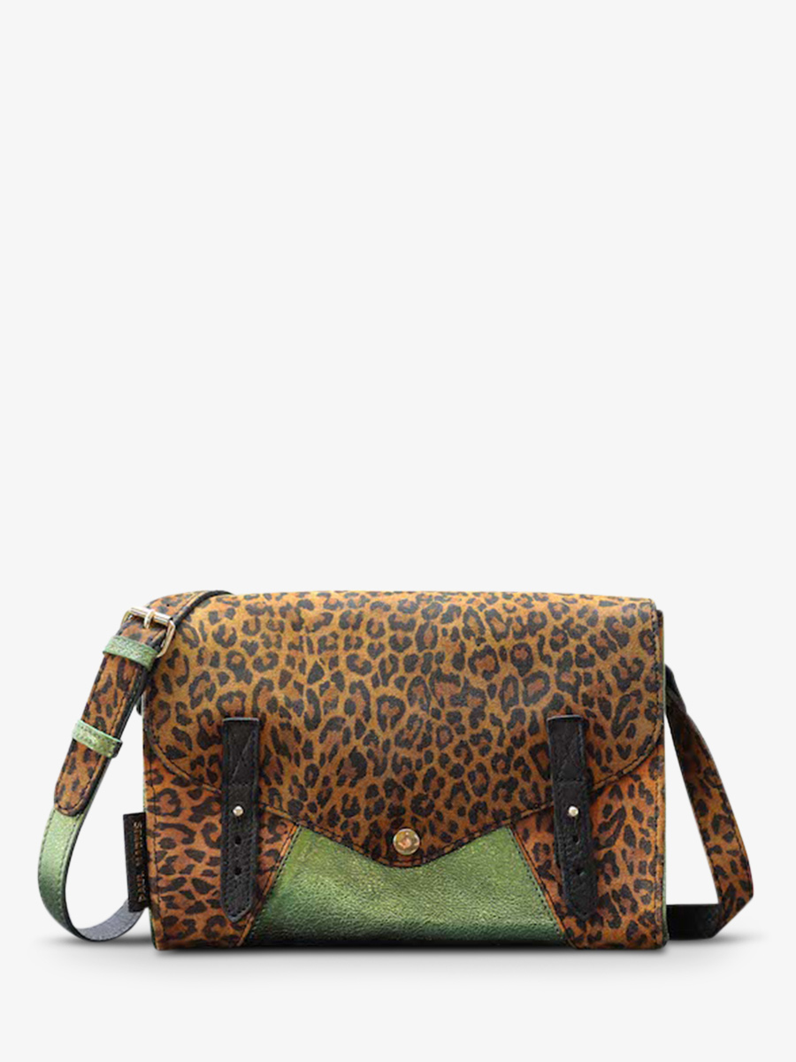 photo-vue-de-face-sac-bandouliere-cuir-femme-marron-vert-lindispensable-leopard-naturel-kaki-metallise-paul-marius-w08-lp-l-mcgr