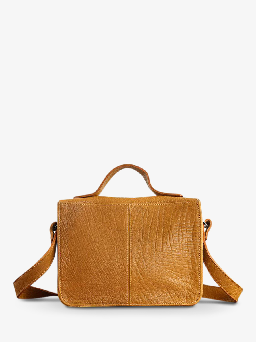 Mademoiselle George Safran Argente sac bandouliere cuir femme Jaune Argente PAUL MARIUS