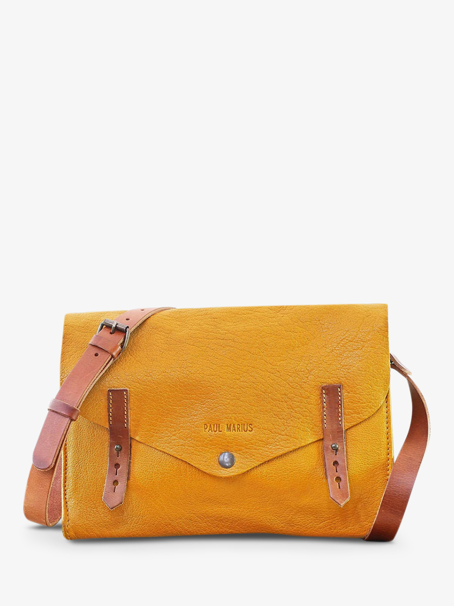 L'Indispensable Safran - sac bandoulière cuir femme Jaune