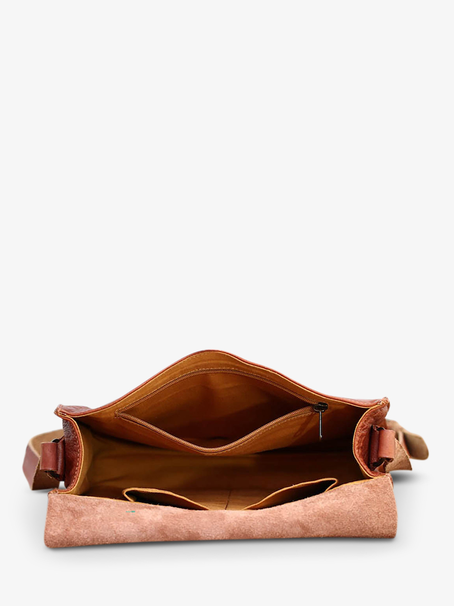 L Indispensable Naturel sac bandouli re cuir femme Marron PAUL