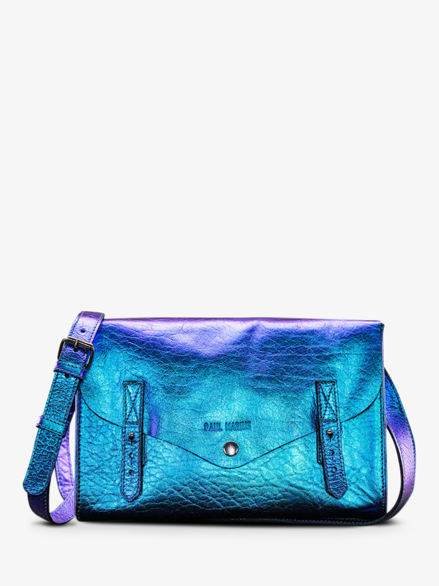 L Indispensable Scarab e sac bandouli re cuir femme Bleu PAUL