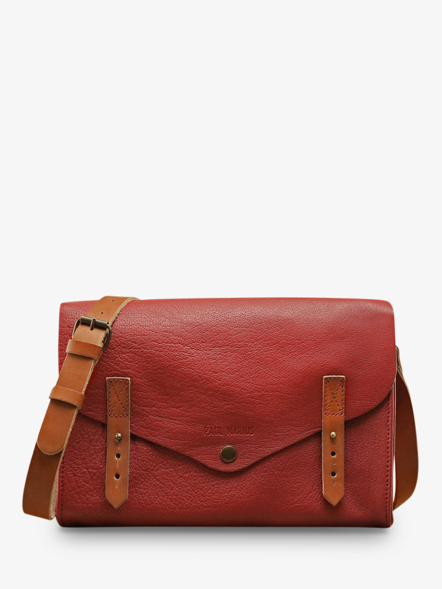 L'Indispensable Rouge Carmin - sac bandoulière cuir femme Rouge