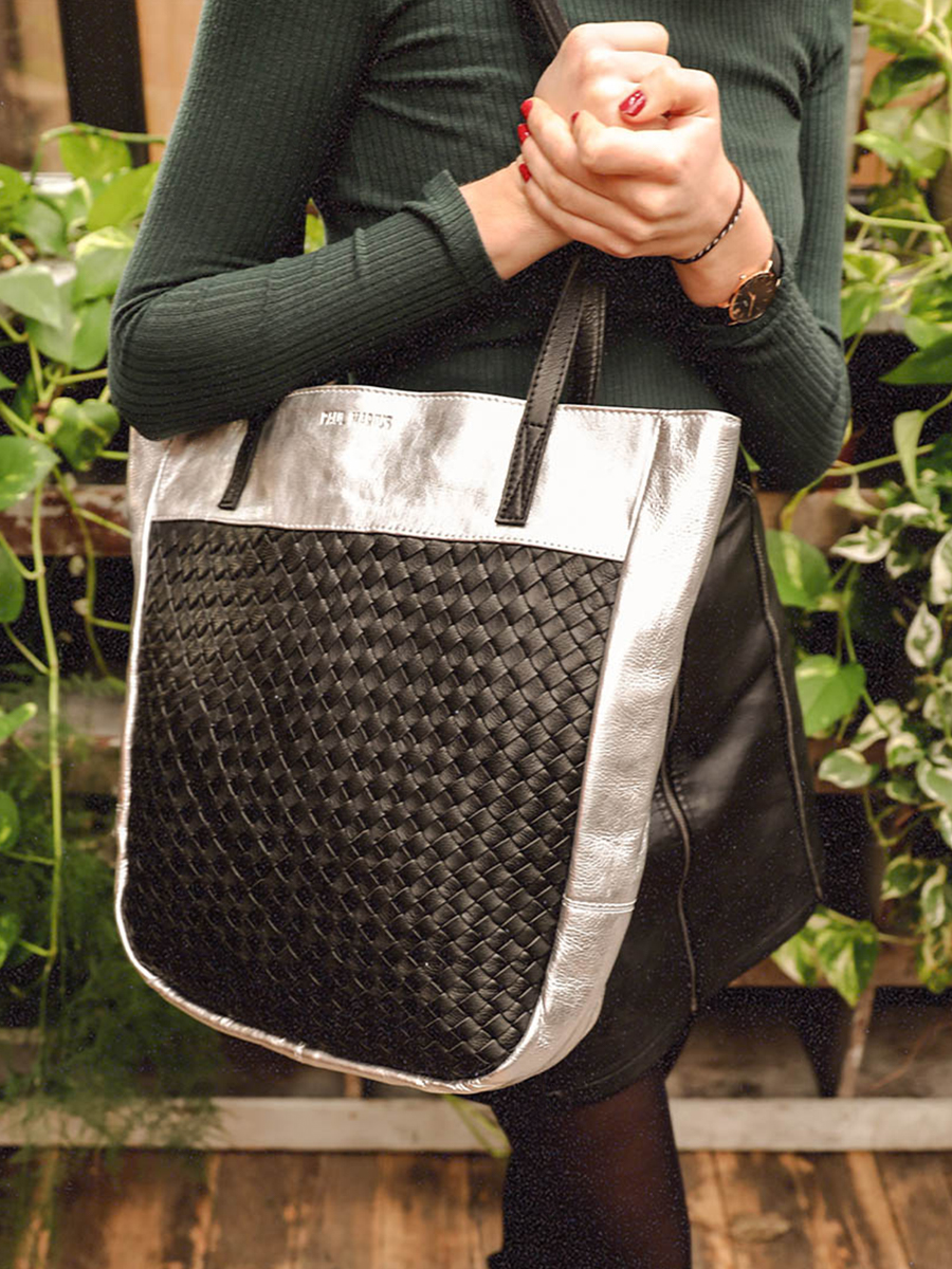 Sac cabas cuir outlet noir femme