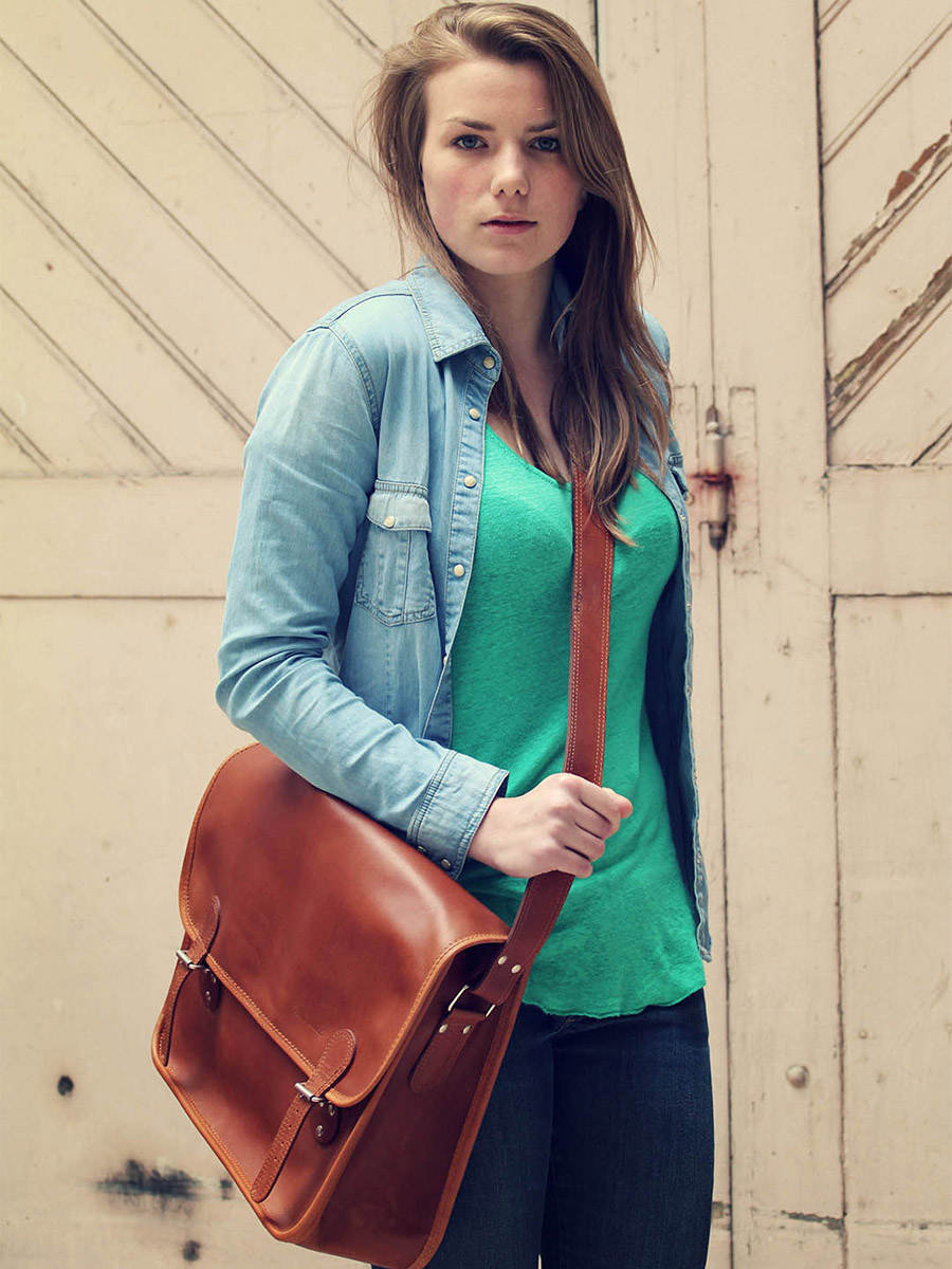 LaSacoche L Naturel porte document cuir Marron PAUL MARIUS