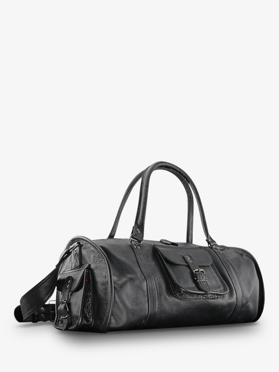 LeVoyageur L Noir sac de voyage en cuir Noir PAUL MARIUS
