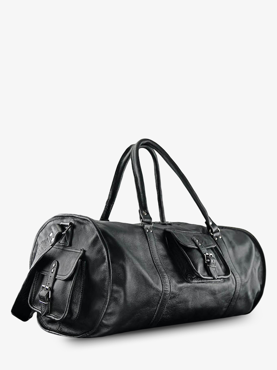 photo-vue-de-cote-sac-de-voyage-en-cuir-noir-levoyageur-xl-noir-paul-marius-m08s60-b