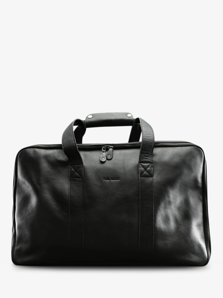 photo-vue-de-face-sac-de-voyage-cuir-noir-leglobe-trotter-noir-paul-marius-m102-b