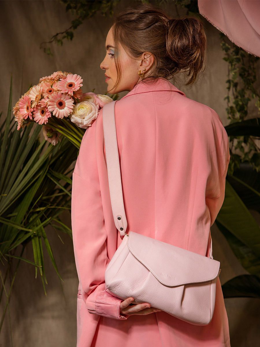 Sac a main bandouliere rose poudre best sale