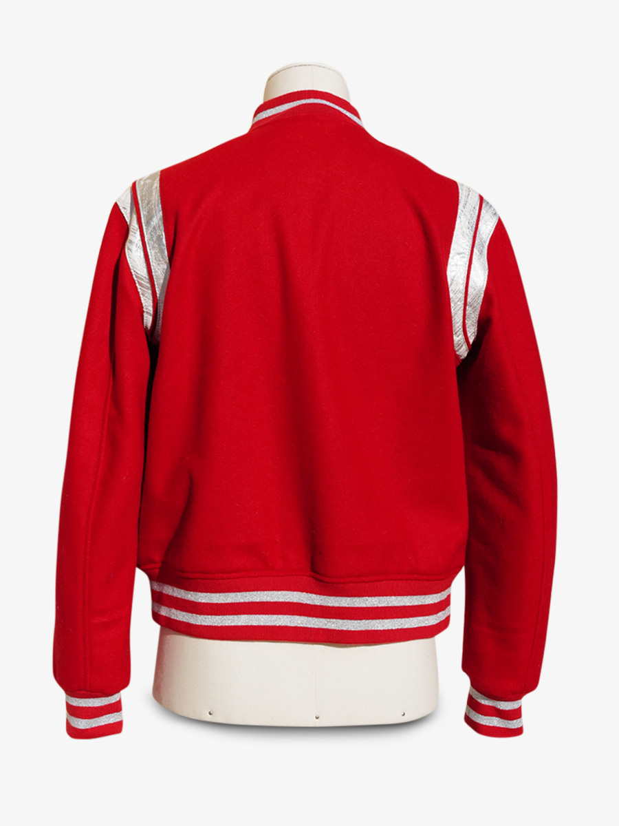Saint laurent red teddy jacket discount